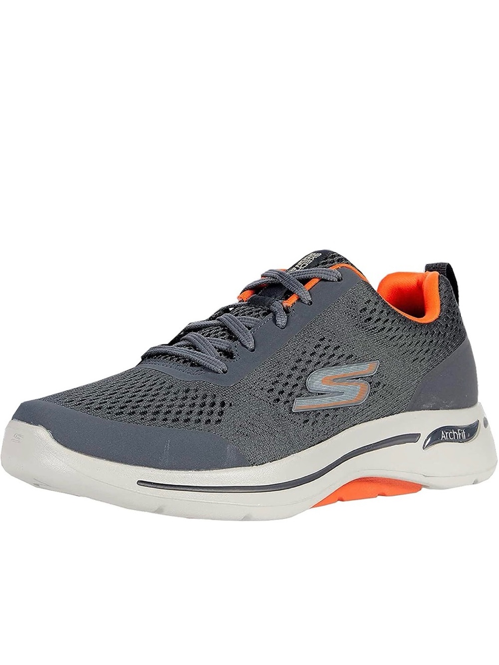 Skechers Go Walk Arch Fit Extra-Wide Charcoal/Orange Sneaker
